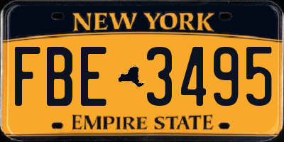 NY license plate FBE3495