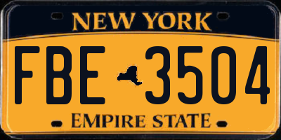NY license plate FBE3504