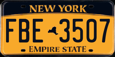 NY license plate FBE3507