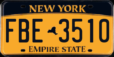 NY license plate FBE3510