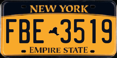 NY license plate FBE3519