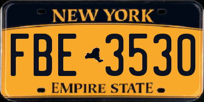 NY license plate FBE3530