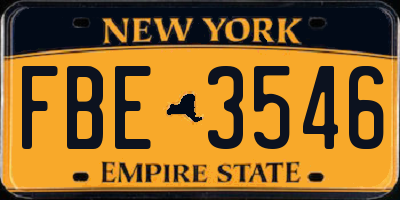 NY license plate FBE3546