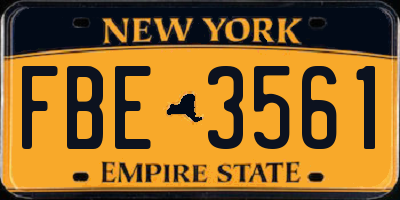 NY license plate FBE3561
