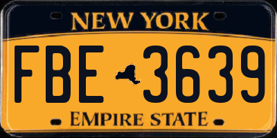NY license plate FBE3639