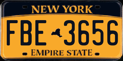 NY license plate FBE3656