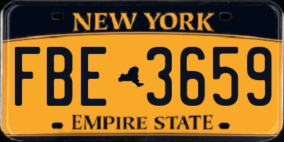 NY license plate FBE3659