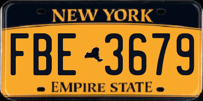 NY license plate FBE3679
