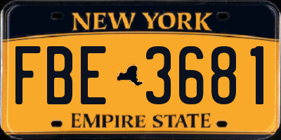 NY license plate FBE3681