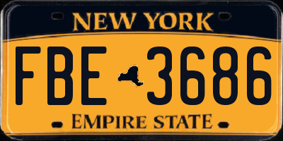 NY license plate FBE3686