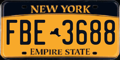 NY license plate FBE3688