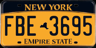 NY license plate FBE3695