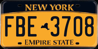 NY license plate FBE3708