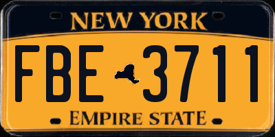 NY license plate FBE3711