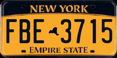 NY license plate FBE3715