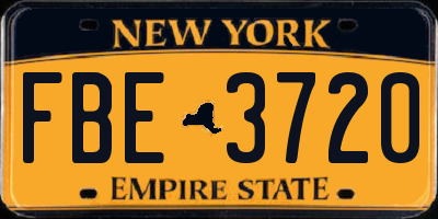 NY license plate FBE3720