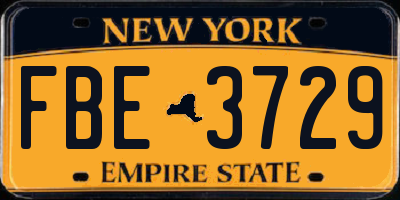 NY license plate FBE3729