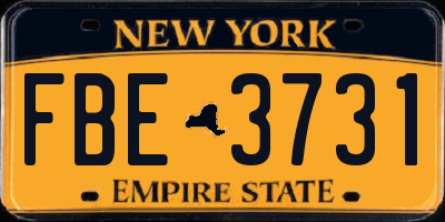 NY license plate FBE3731