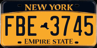NY license plate FBE3745