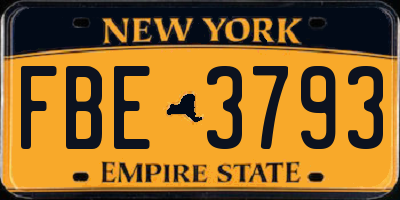 NY license plate FBE3793