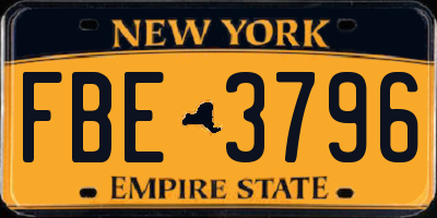 NY license plate FBE3796