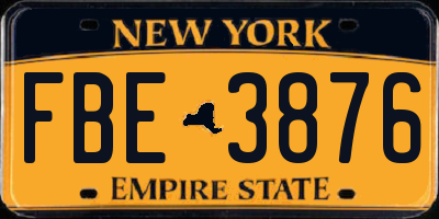 NY license plate FBE3876