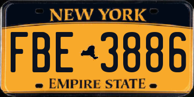 NY license plate FBE3886