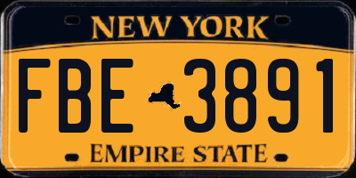 NY license plate FBE3891