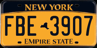 NY license plate FBE3907