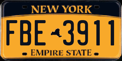 NY license plate FBE3911