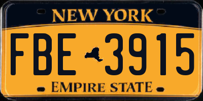 NY license plate FBE3915