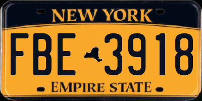 NY license plate FBE3918