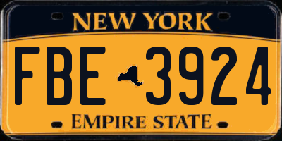 NY license plate FBE3924