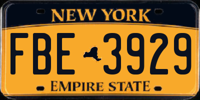 NY license plate FBE3929