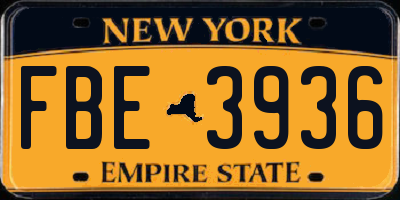 NY license plate FBE3936