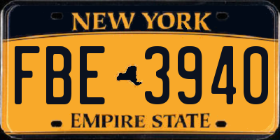 NY license plate FBE3940
