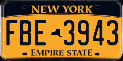 NY license plate FBE3943