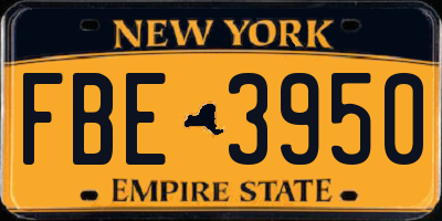 NY license plate FBE3950