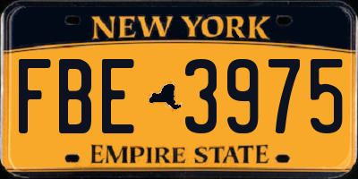 NY license plate FBE3975