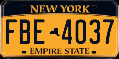 NY license plate FBE4037