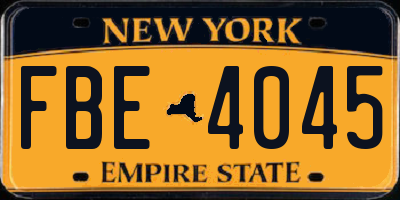 NY license plate FBE4045