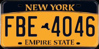 NY license plate FBE4046