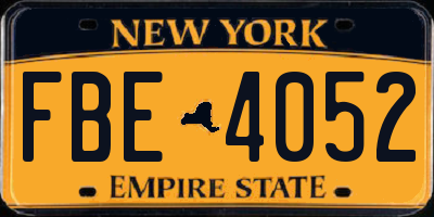 NY license plate FBE4052