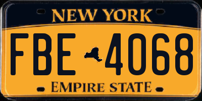 NY license plate FBE4068