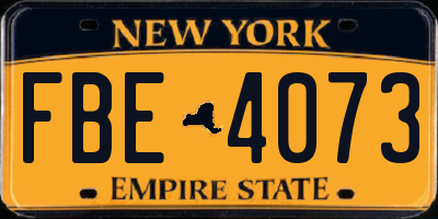 NY license plate FBE4073
