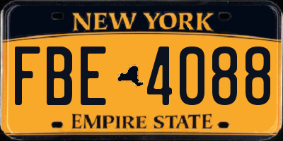 NY license plate FBE4088