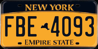 NY license plate FBE4093