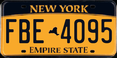 NY license plate FBE4095