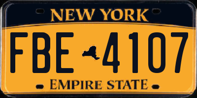 NY license plate FBE4107