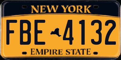 NY license plate FBE4132